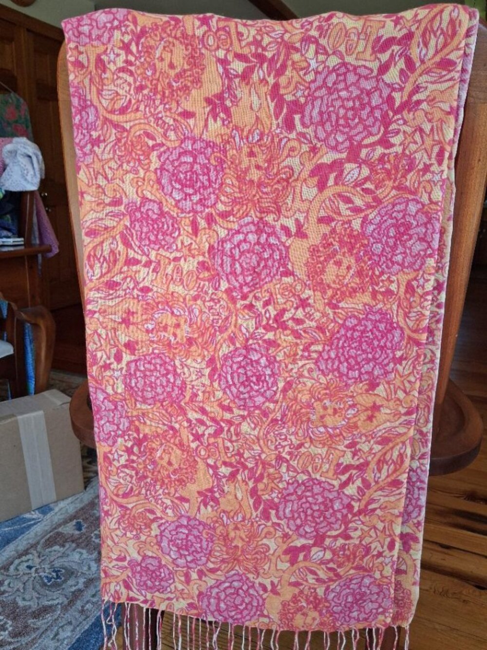 Lilly Pulitzer Murfee Scarf Zodiac "Leo" silk/cashmere VHTF!